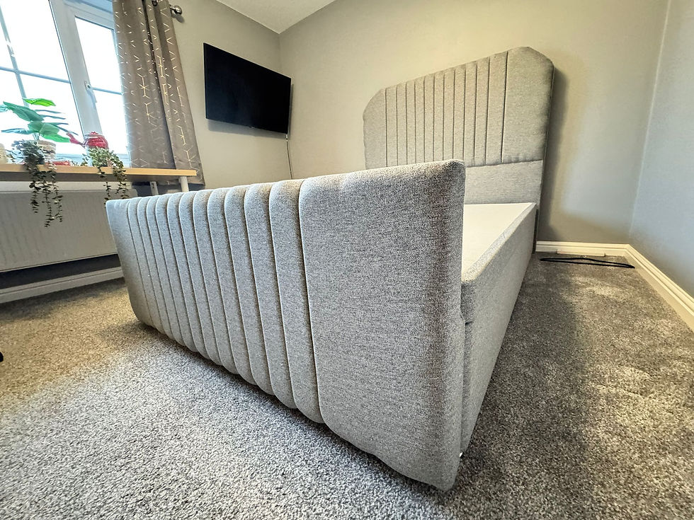 Thumbnail: Super King - Global design divan Ottomen with floor standing Hb and foot board 