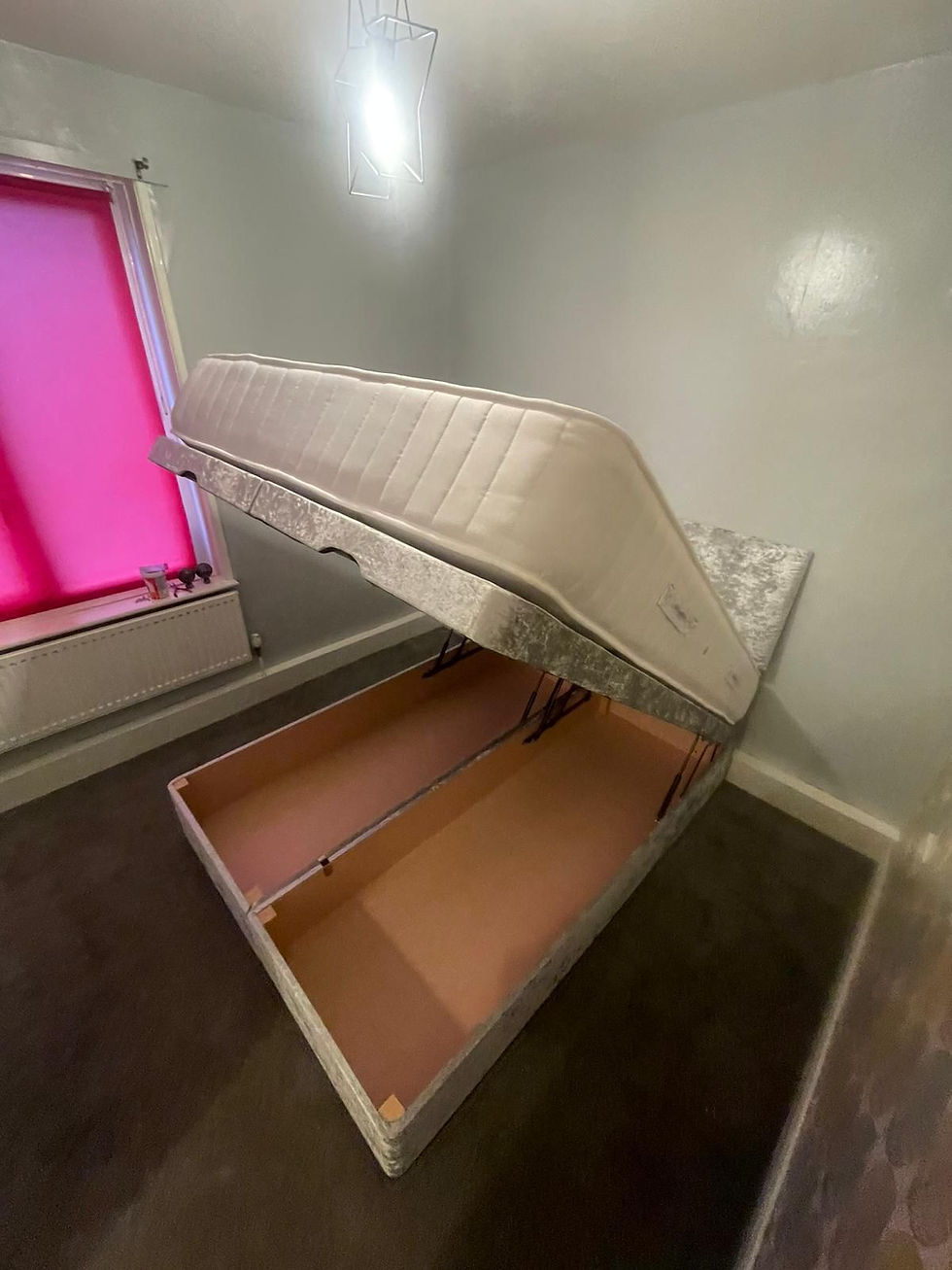 Thumbnail: DIVAN OTTOMAN BED WITH 20 INCH HEADBOARD AND 1000 POCKET SPRUNG EMPEROR KING