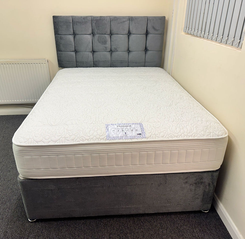 Thumbnail: SINGLE DIAMOND 1000 POCKET  MATTRESS WITH DIVAN 2 DRAWERS & HB 