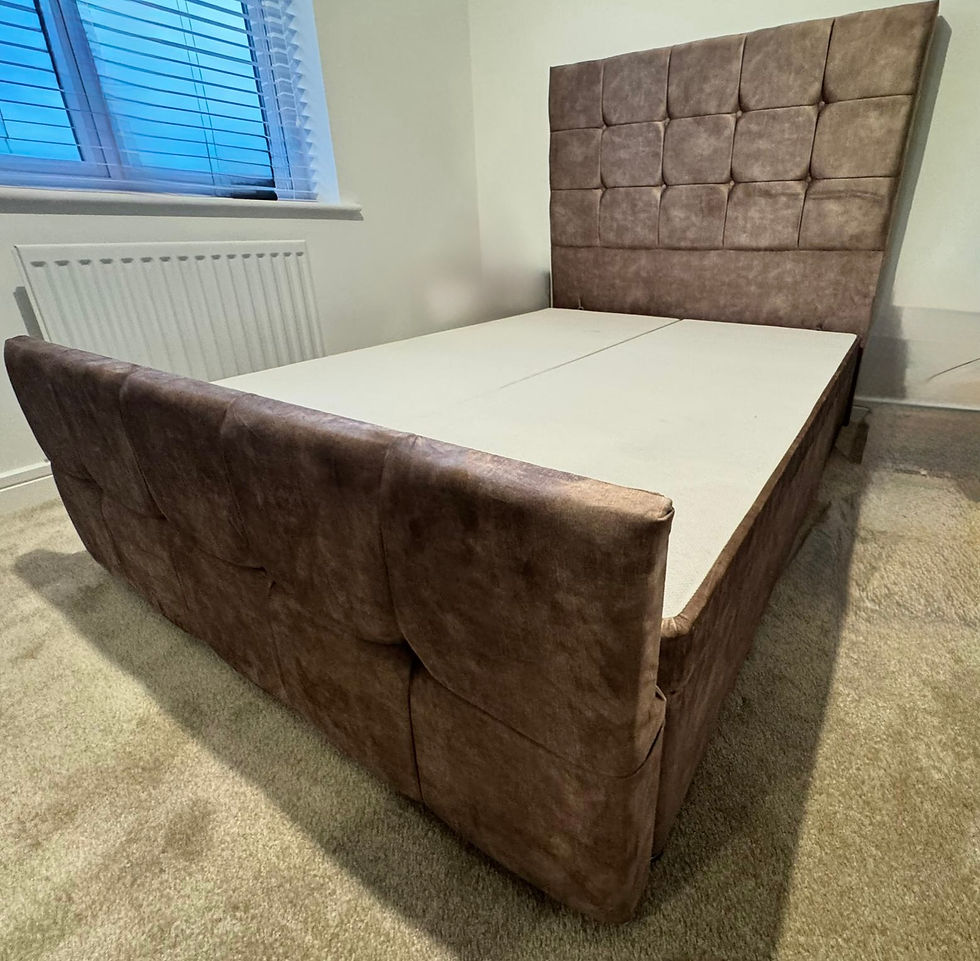 Thumbnail: 4 foot  - CUBA DELUXE OTTOMAN DIVAN -  choice of colours /fabrics 