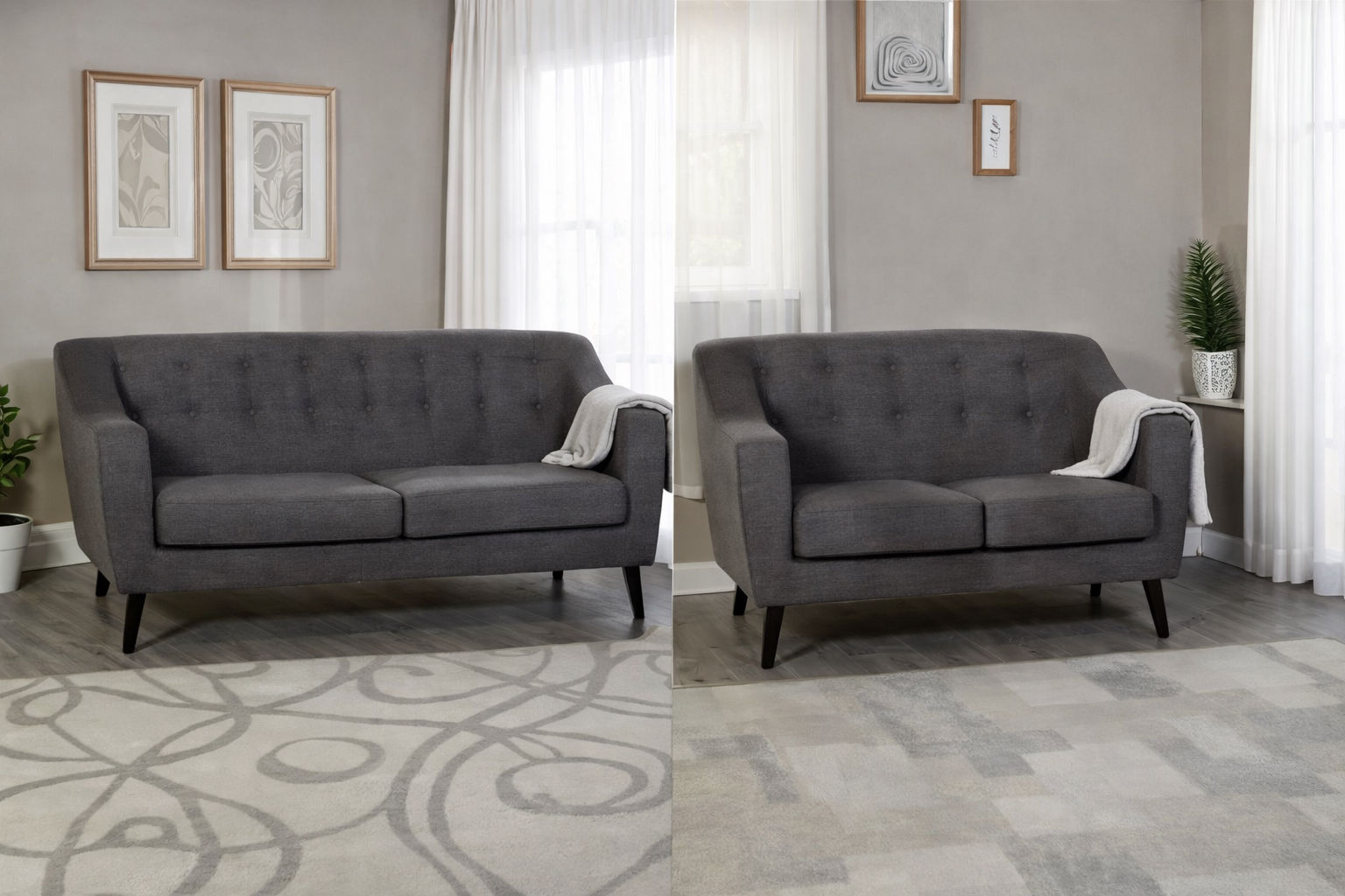 ASHLEY - 3&2 sofas - grey fabric