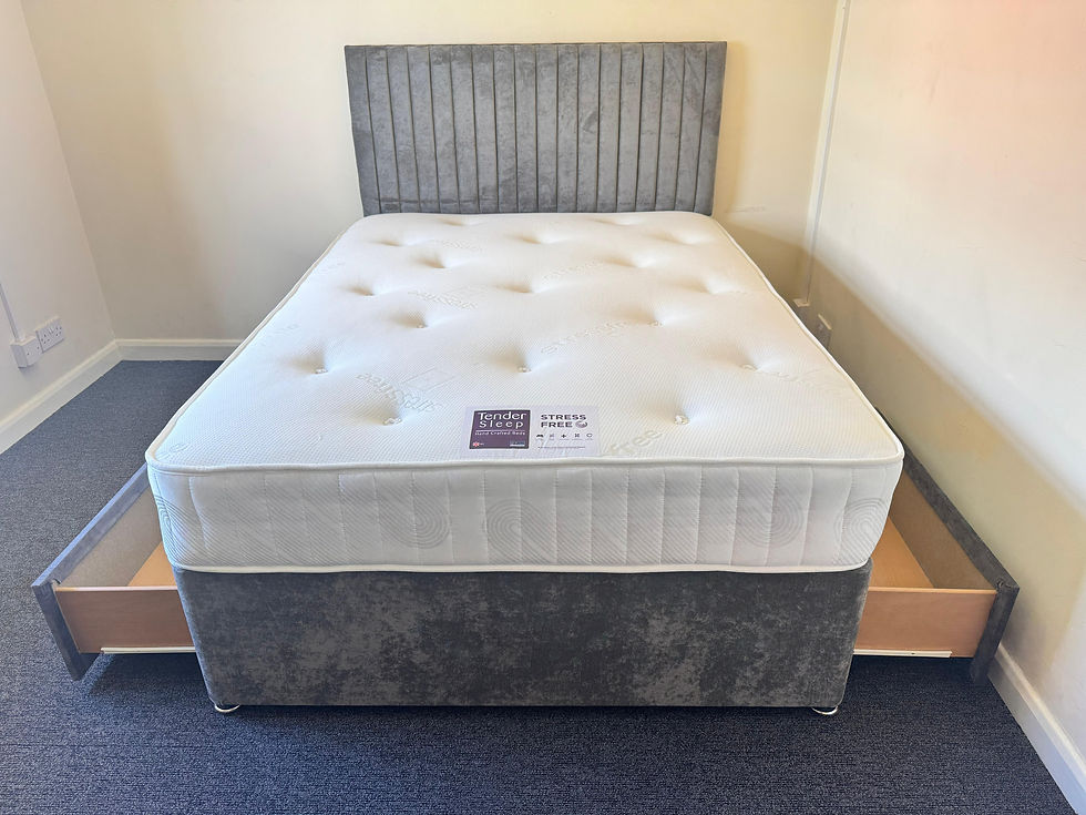 Thumbnail: SINGLE - STRESS FREE MATTRESS 2 drawers & 24 inch headboard - choice of colours 
