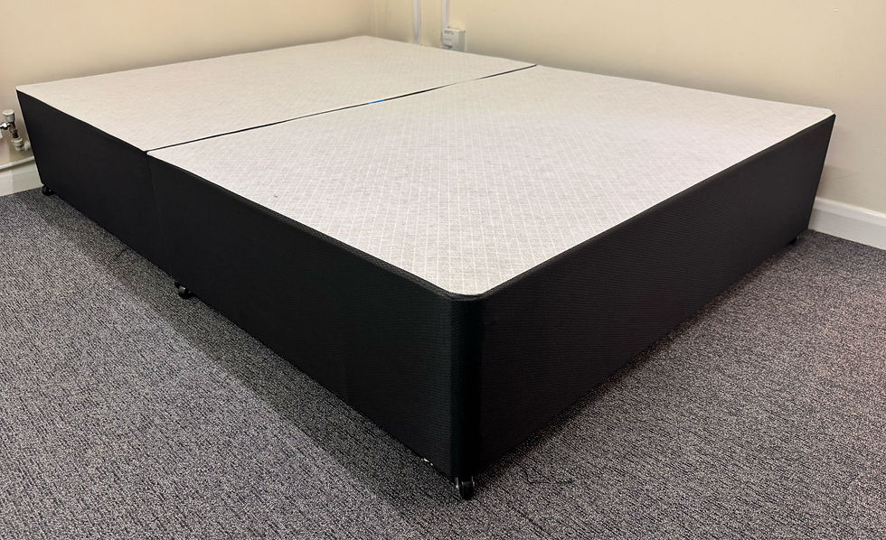 Thumbnail: DOUBLE BLACK DIVAN BASE - NONE STORAGE WITH BLACK LEATHER HEADBOARD