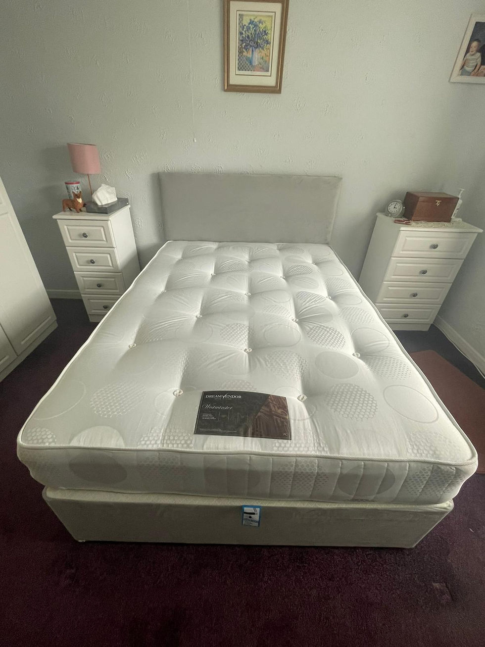 Thumbnail: SAME DAY - double Westminster orthopedic mattress SILVER  PLUSH base and Hb 