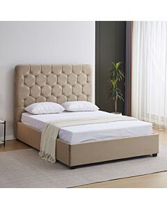 KING - MADISON BED FRAME - FAWN  VELVET 
