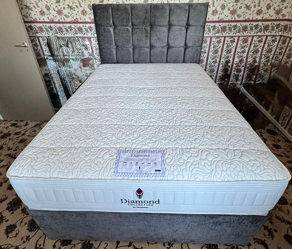 Thumbnail: SINGLE DIAMOND 1000 POCKET  MATTRESS WITH DIVAN 2 DRAWERS & HB 