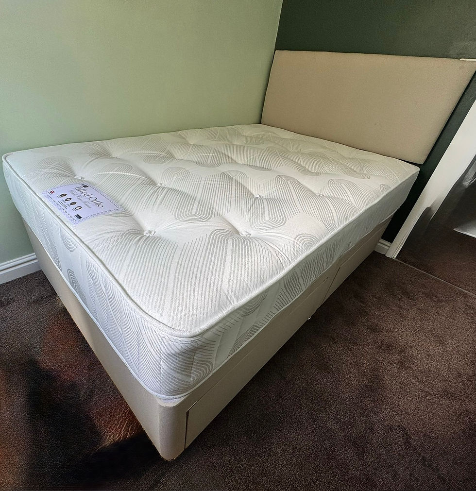 Thumbnail: DOUBLE - TENDER SLEEP TUFTED ORTHOPAEDIC MATTRESS DIVAN BASE AND HEADBOARD
