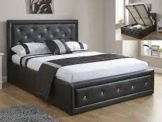 Thumbnail: DOUBLE BLACK LEATHER HOLLYWOOD END LIFT OTTOMAN 