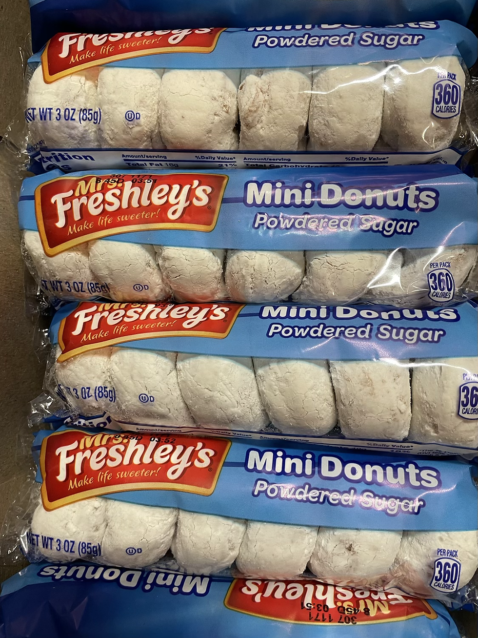 Mrs freshleys mini donuts powdered sugar 