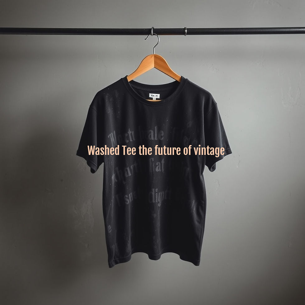 Washed out tee with text in white saying 'Washed tee the future of vintage'