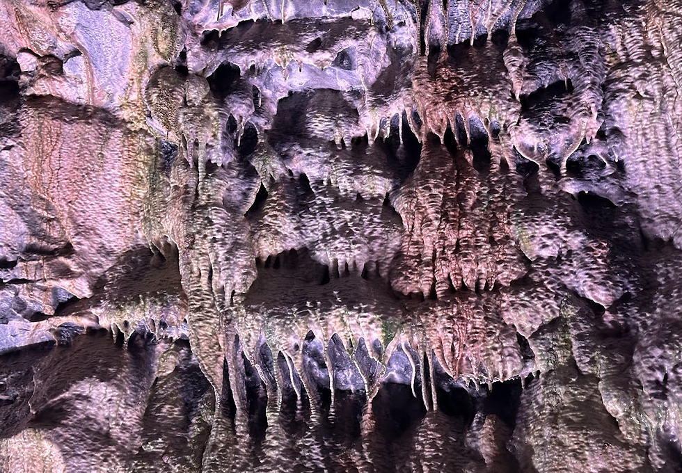 The water deposits in the railway tunnel