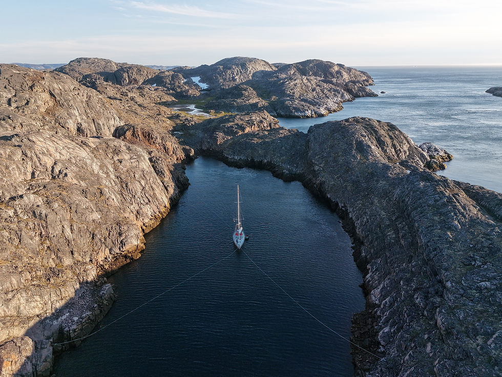 Our anchorage on the Button Islands