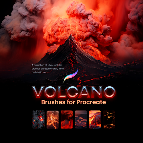 Volcano Brushes for Procreate Commercial licence Art and Design TV