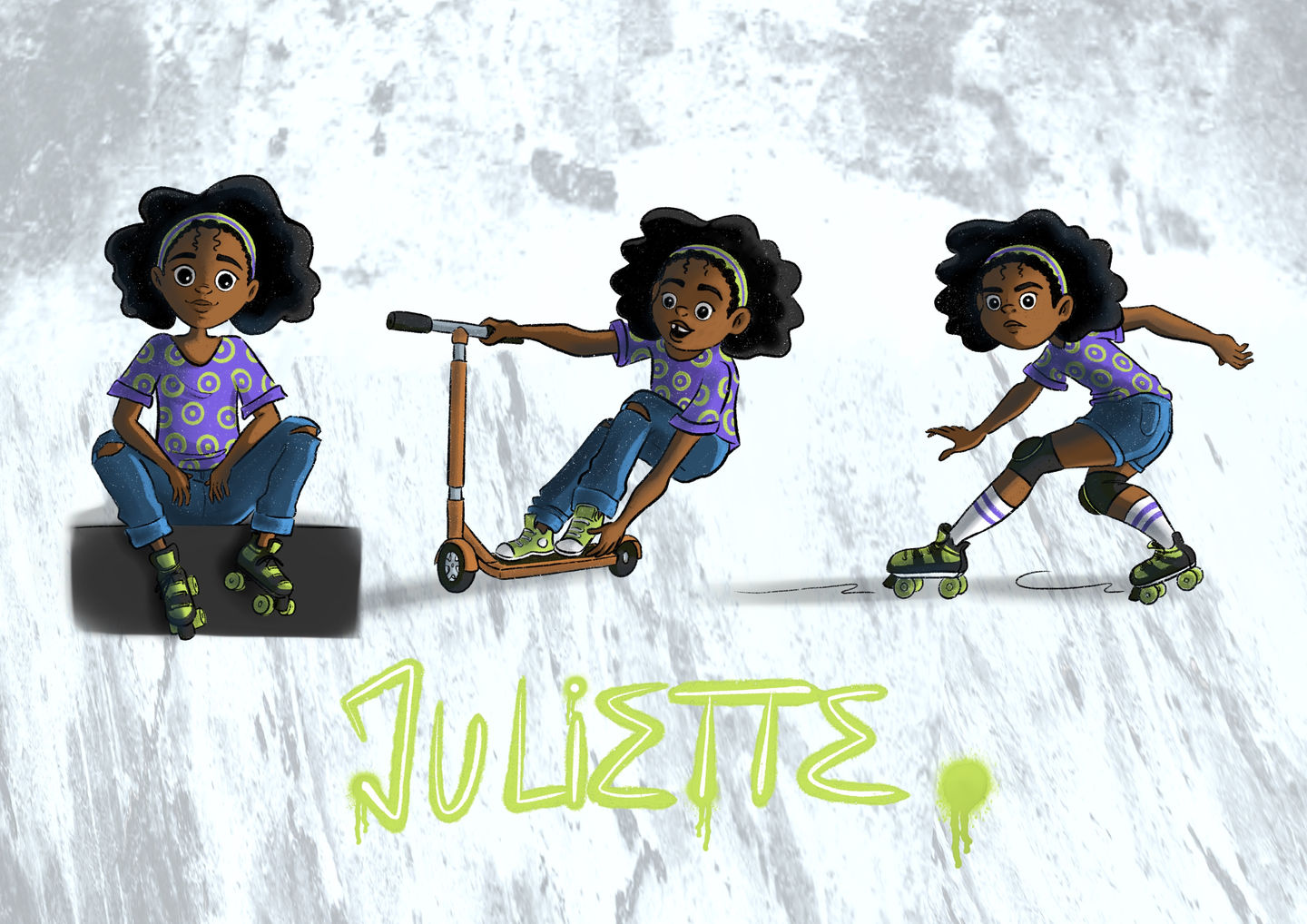 Character design - Juliette découvre le skatepark