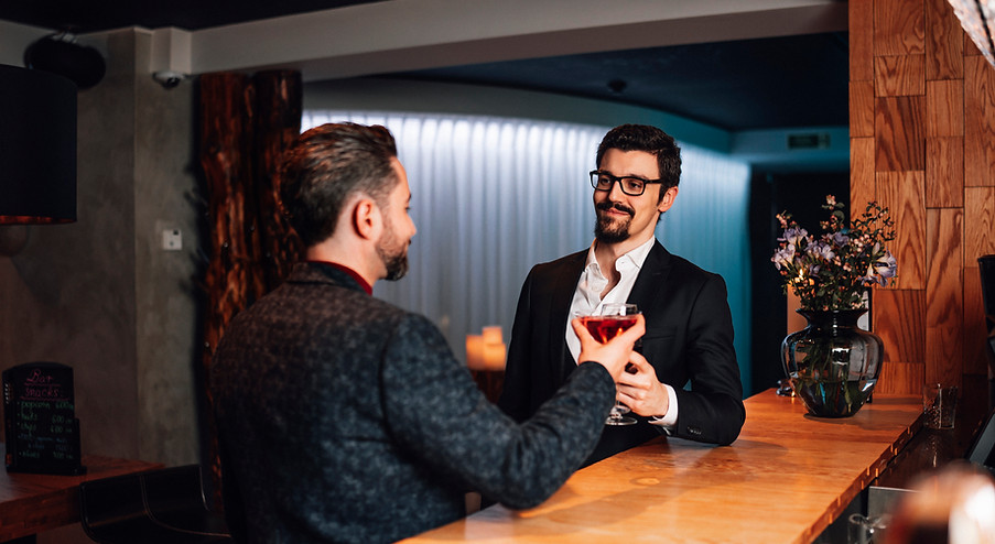 Friends making a toast at happy hour