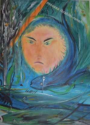 in the ocean- oil on canvas 0.7/0.5 m