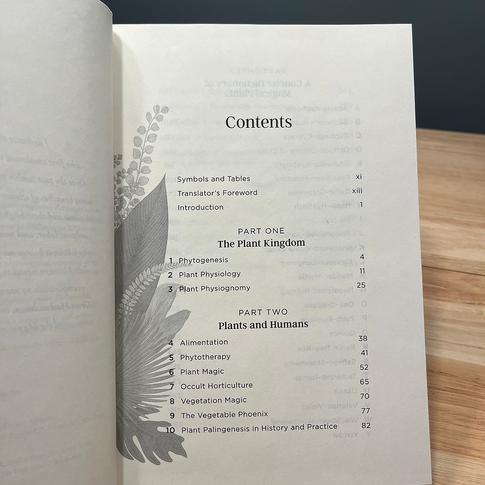 Thumbnail: Occult Botany Table of Contents