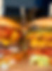 Image of the food at the bridge, two burgers