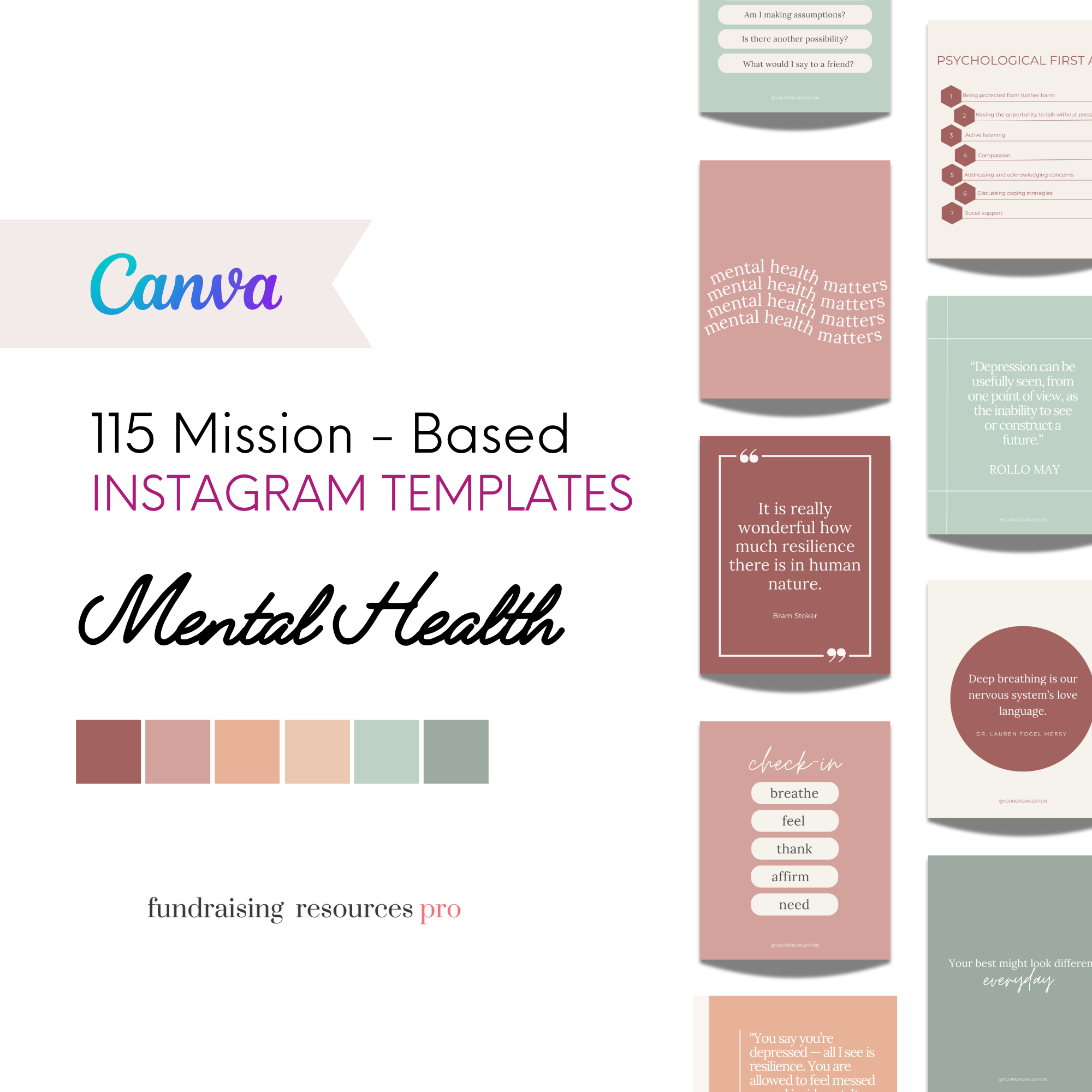 100 Mental Health Instagram Templates for Nonprofits