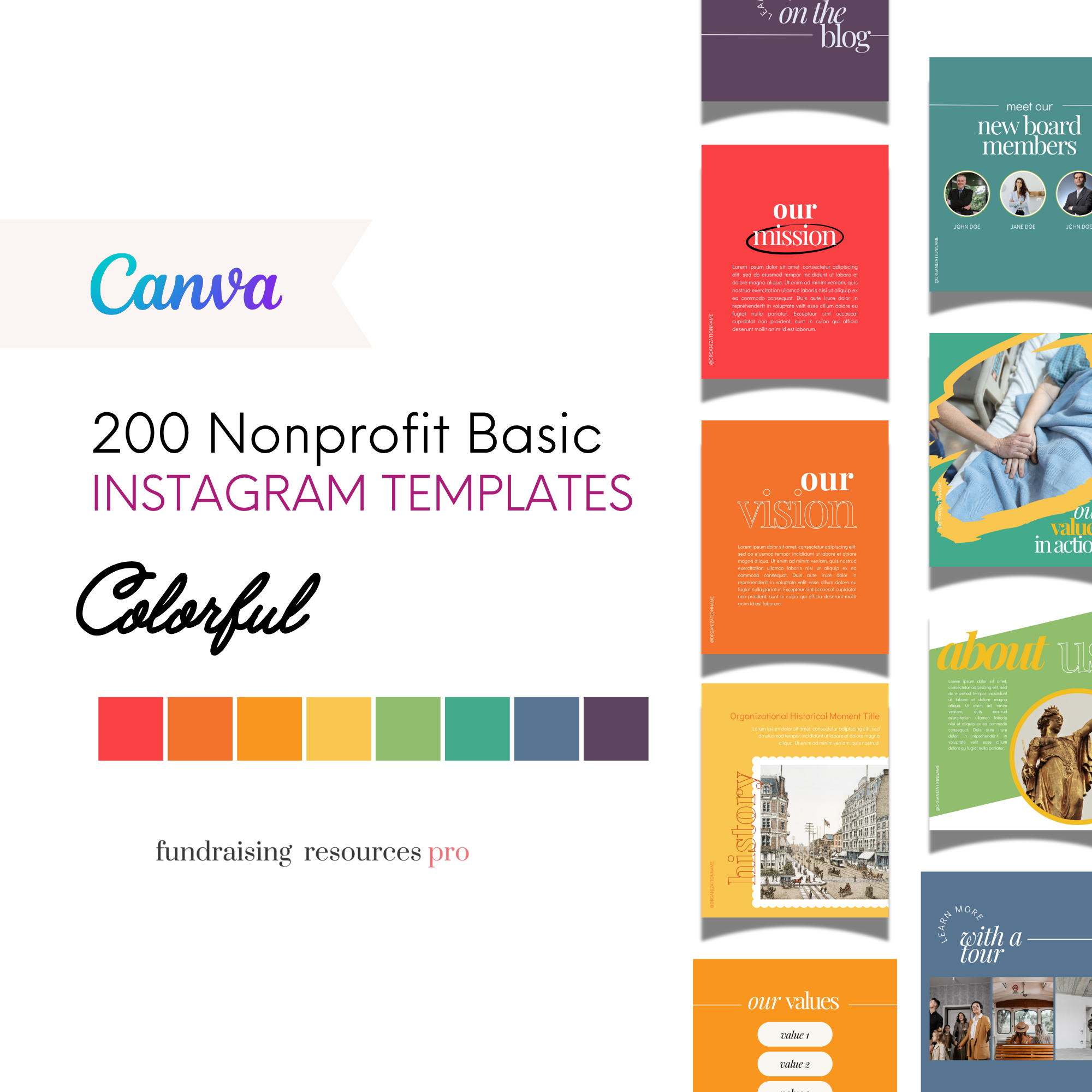 200 Colorful templates for use in nonprofit social media