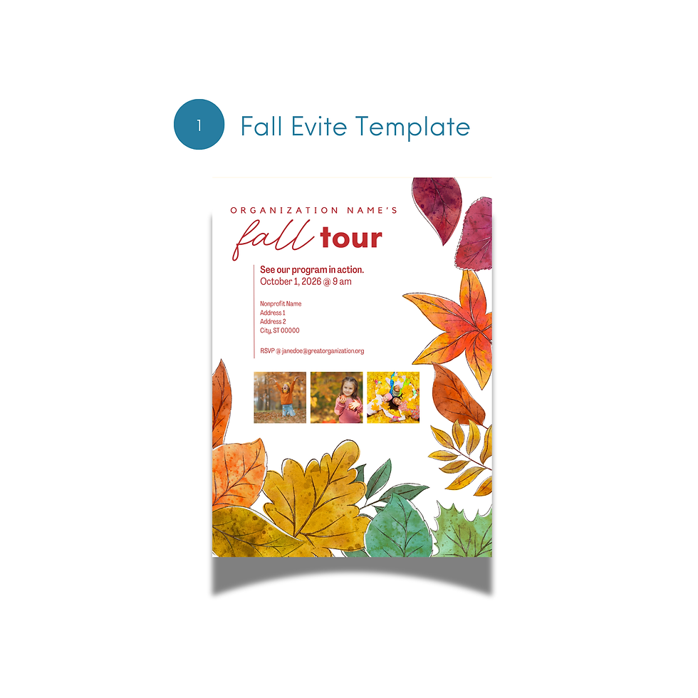 Thumbnail: 4 Seasonal Nonprofit Tour Evites | Digital Invitation Set | Spring, Summer, Fall