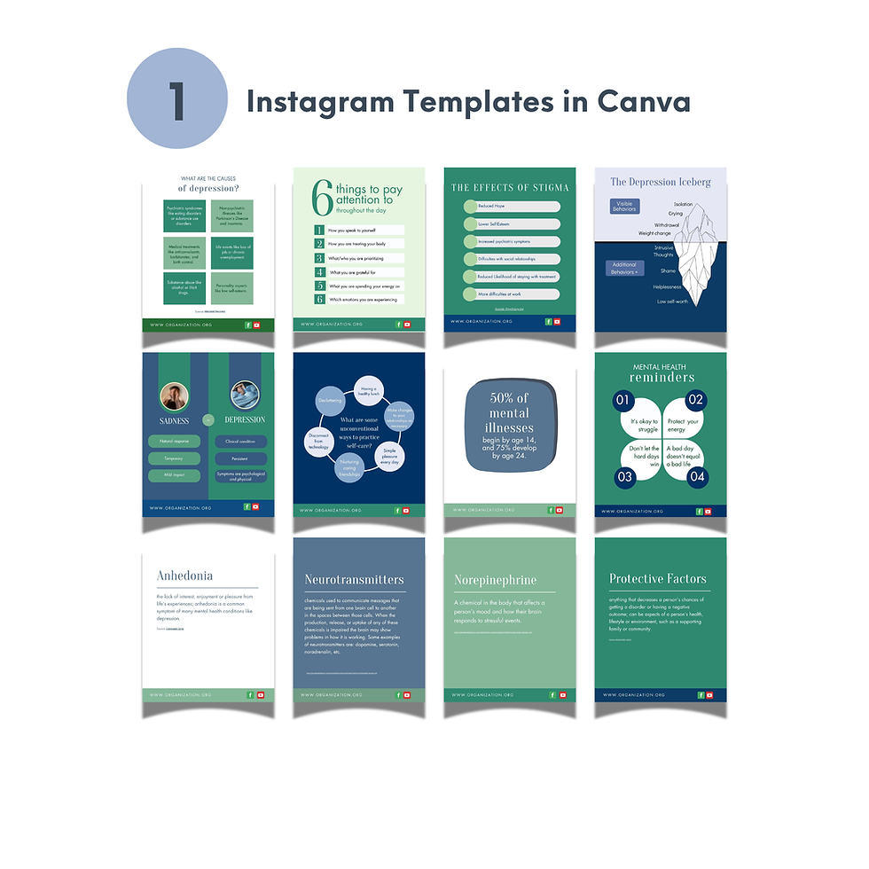 Thumbnail: Depression Awareness Month Instagram Templates | Social Media (Digital Download)