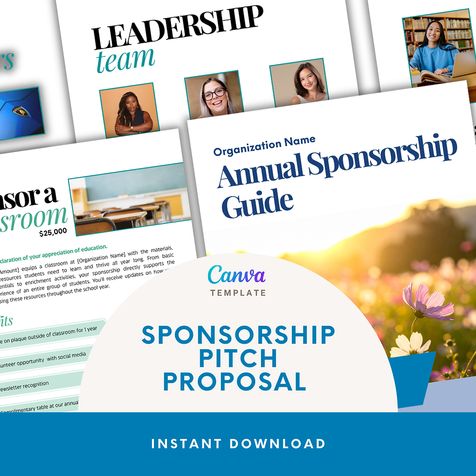 Thumbnail: Nonprofit Sponsorship Guide & Event Package Canva Template