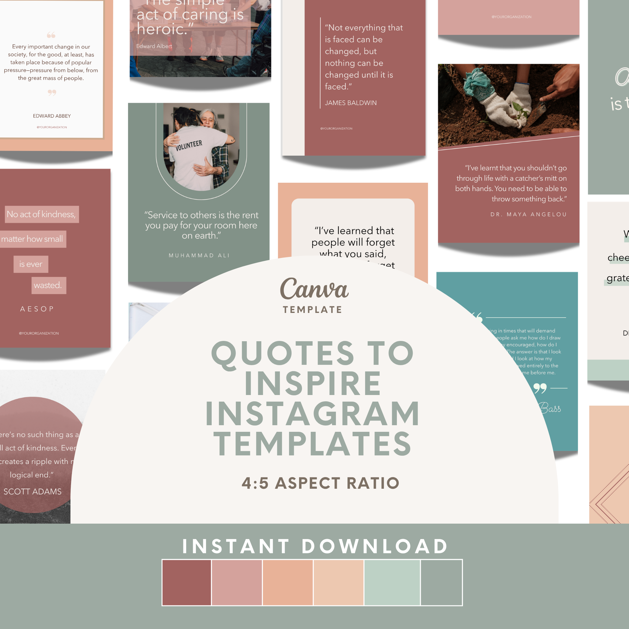 Advocacy & Compassion Quote Bundle | 150+ Canva Templates for Nonprofits