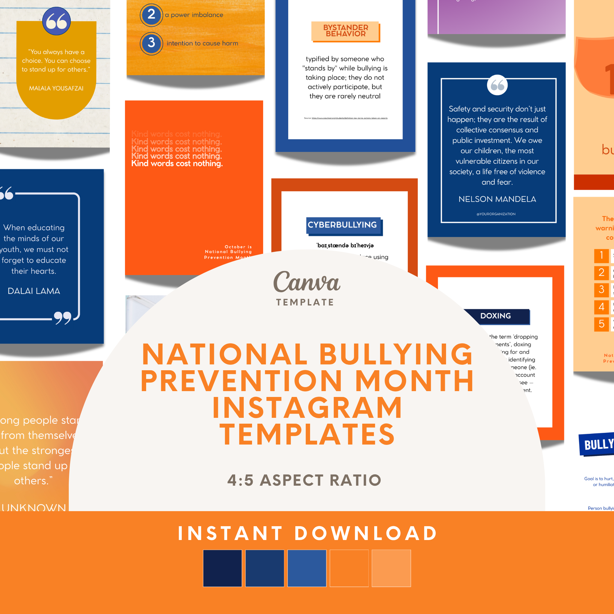 Bullying Prevention Month Canva Templates for Instagram