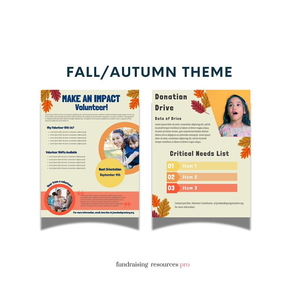 Thumbnail: Seasonal Volunteer and Donation Drive Flyers | Templates to Ask for Supplies