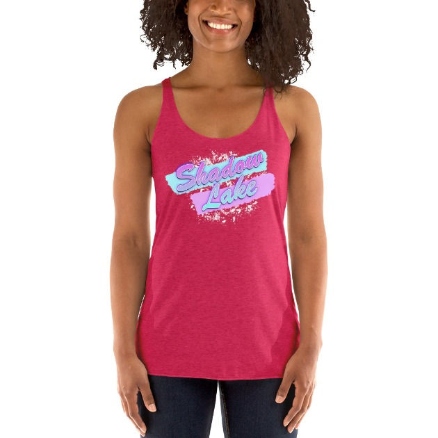 Thumbnail: Women's Splatter Paint Shadow Lake Racerback Tank Top