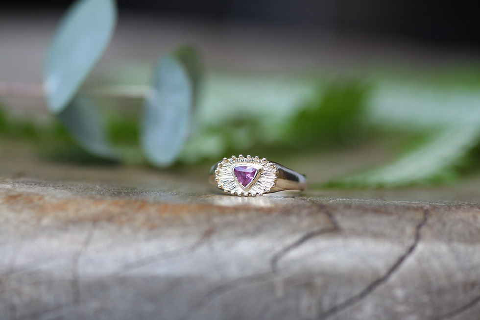 Thumbnail: Trillion Pink Sapphire Ring