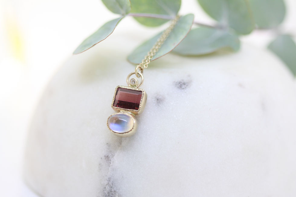 Thumbnail: Tourmaline, Diamond and Moonstone Necklace