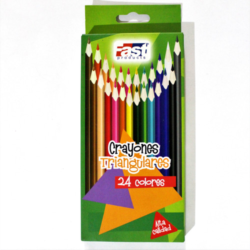 Crayon de madera Fast largo 24 Col | Tiendas VyD
