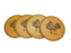 Grouse Dogs Woodcock Leather Coasters (4 Pack)