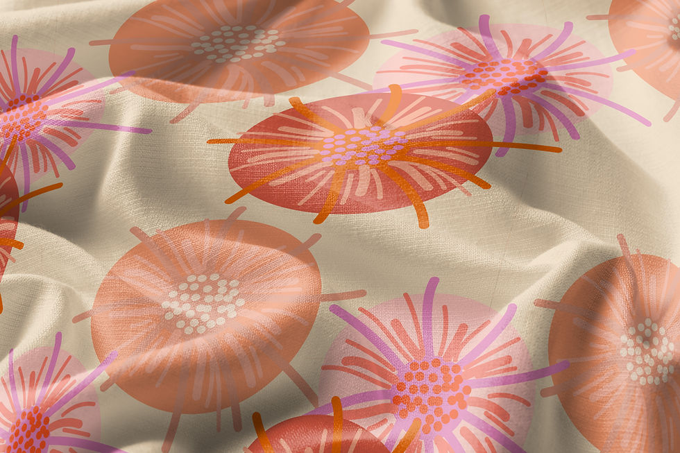 apricot explosion fabric mock