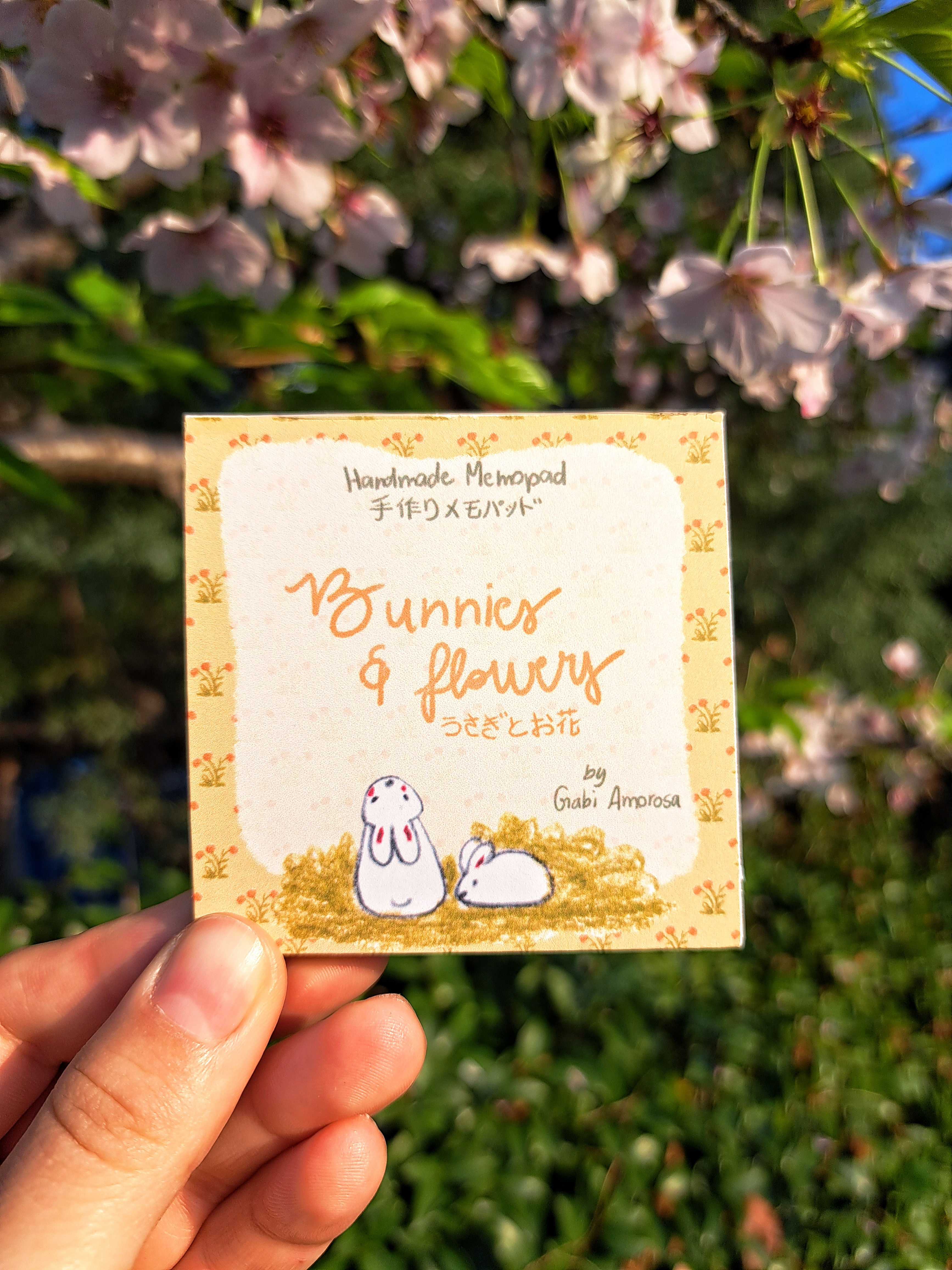 Bunnies and Flowers Memo Pad
