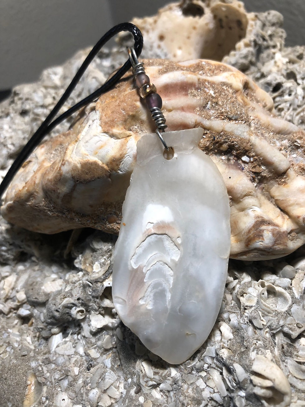 Thumbnail: Shell and sea rock necklaces— click image for more selections 