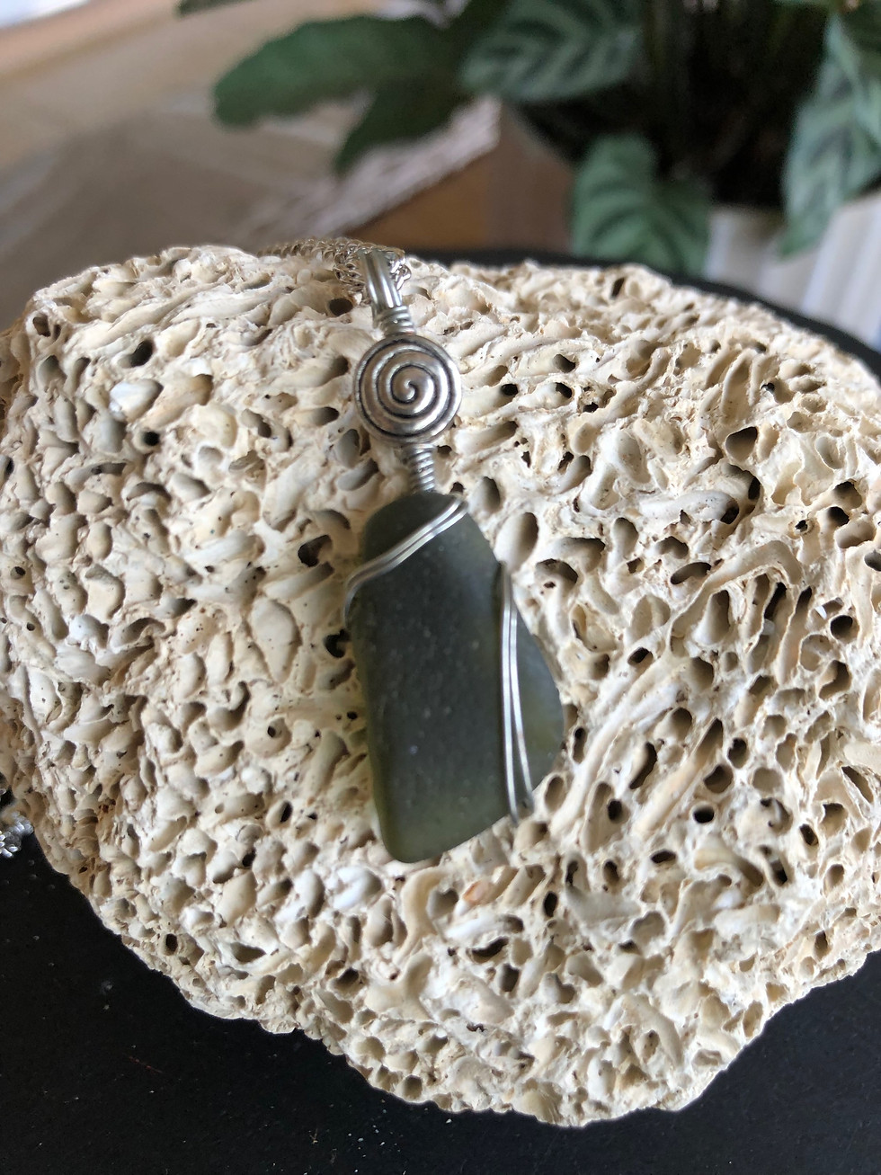 Thumbnail: Olive seaglass necklaces 