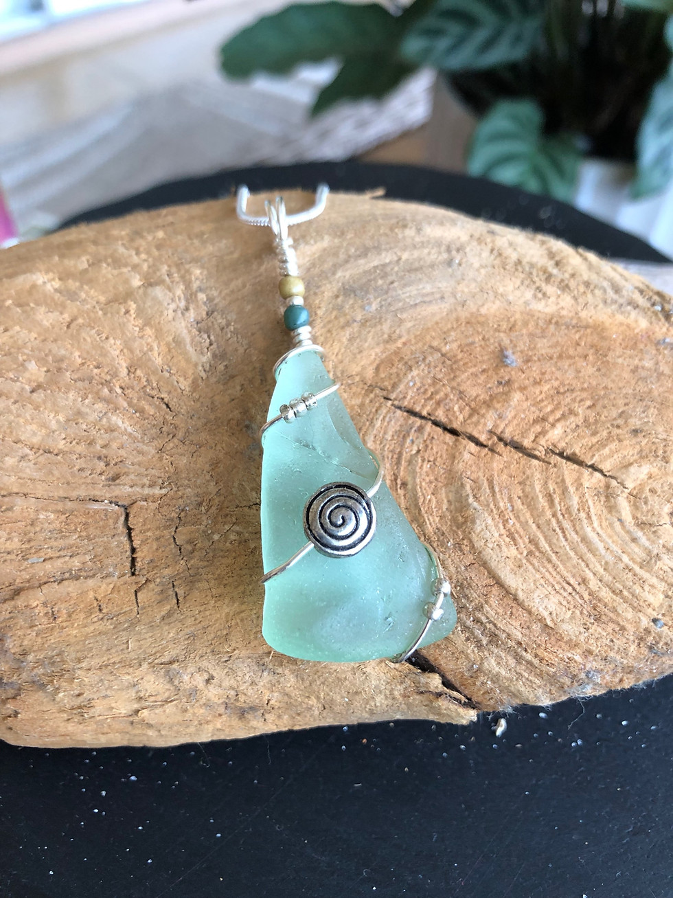 Thumbnail: Aqua Seaglass necklaces 
