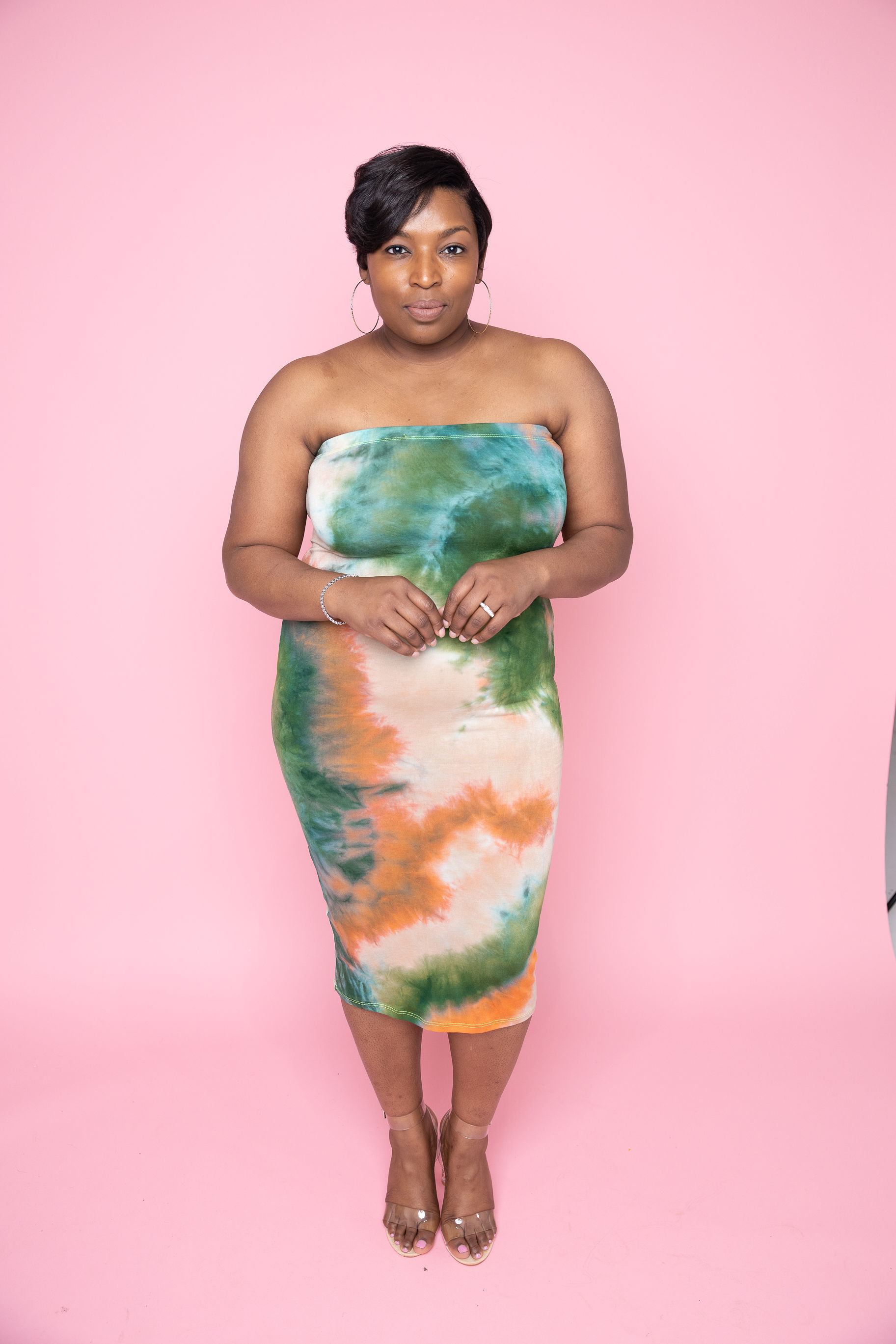 Peachy Tie Dye Midi Dress