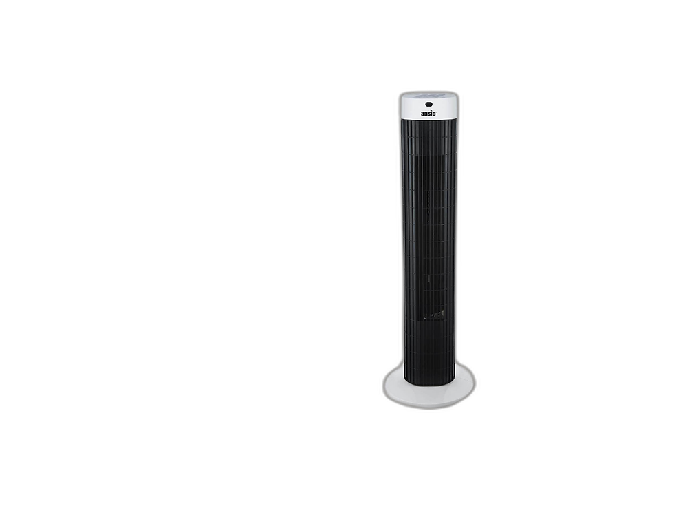 ANSIO black and white tower fan with remote
