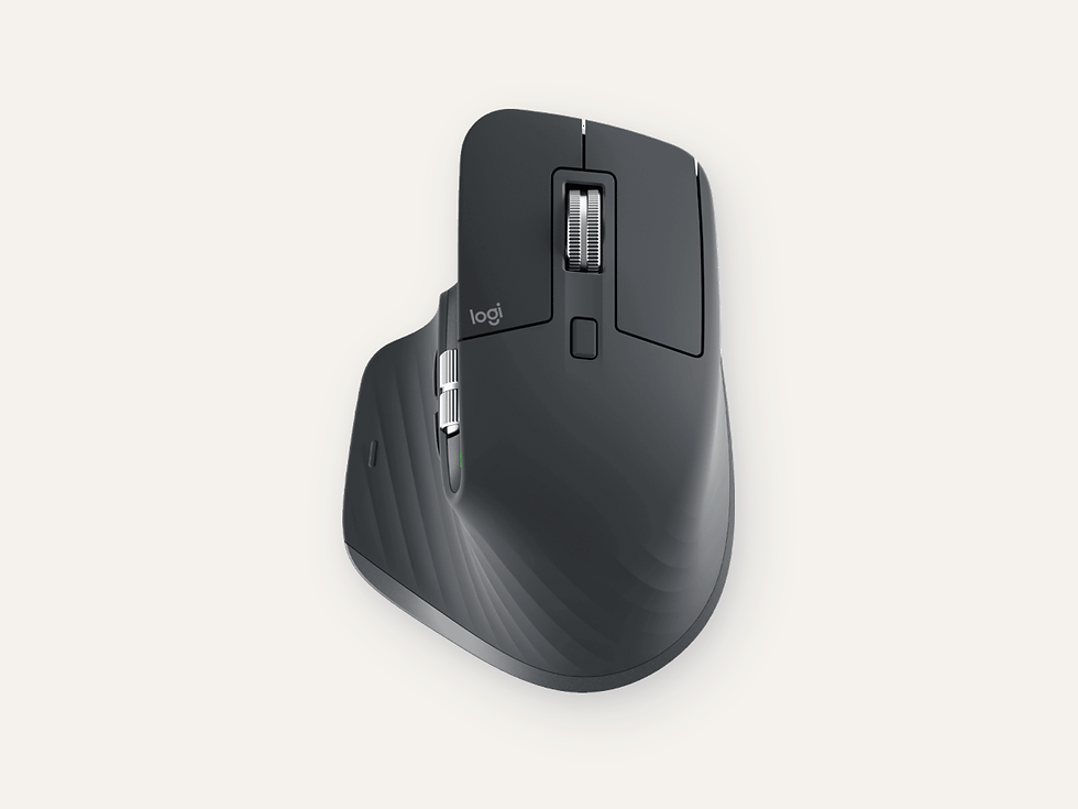 Logitech MX Master 3S mouse product image on a cream Hiinghams tile