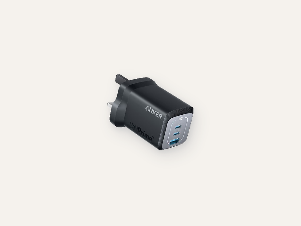 Anker Prime 67W GaN Wall Charger product image on a cream Hiinghams tile