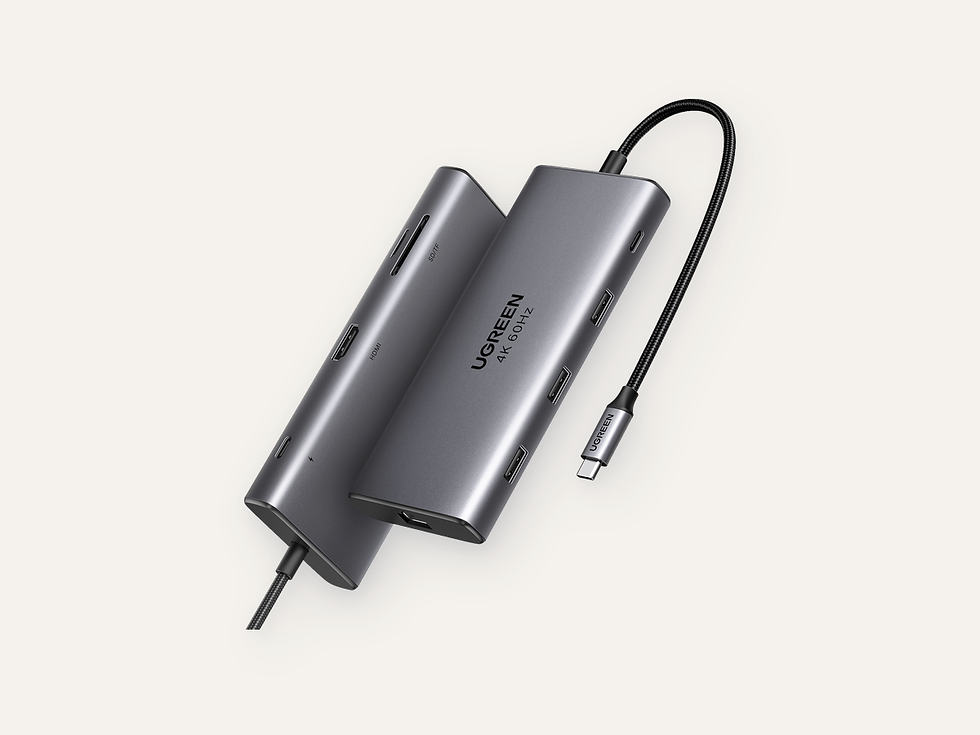 UGREEN Revodok Pro 9-in-1 USB-C Hub product image on a cream Hiinghams tile