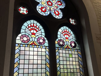 Photo of our stained glass windows