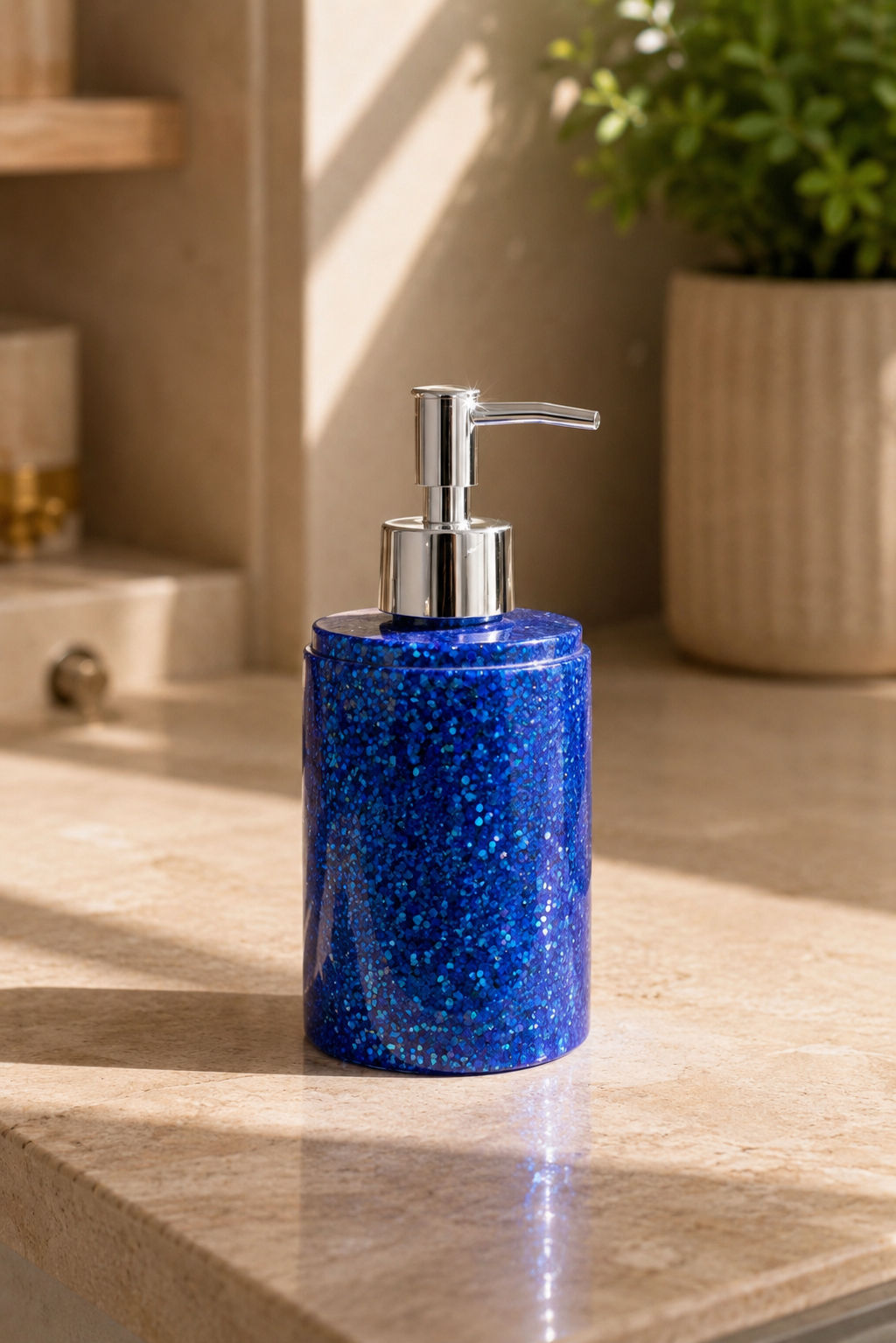 Blue Shimmer Soap Dispenser