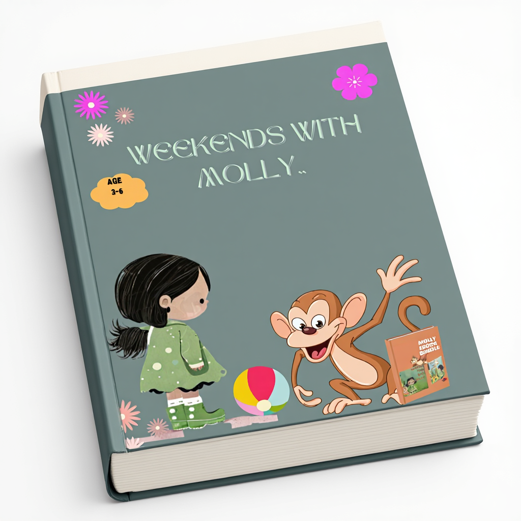 Weekends With Molly eBook cover with girl and monkey