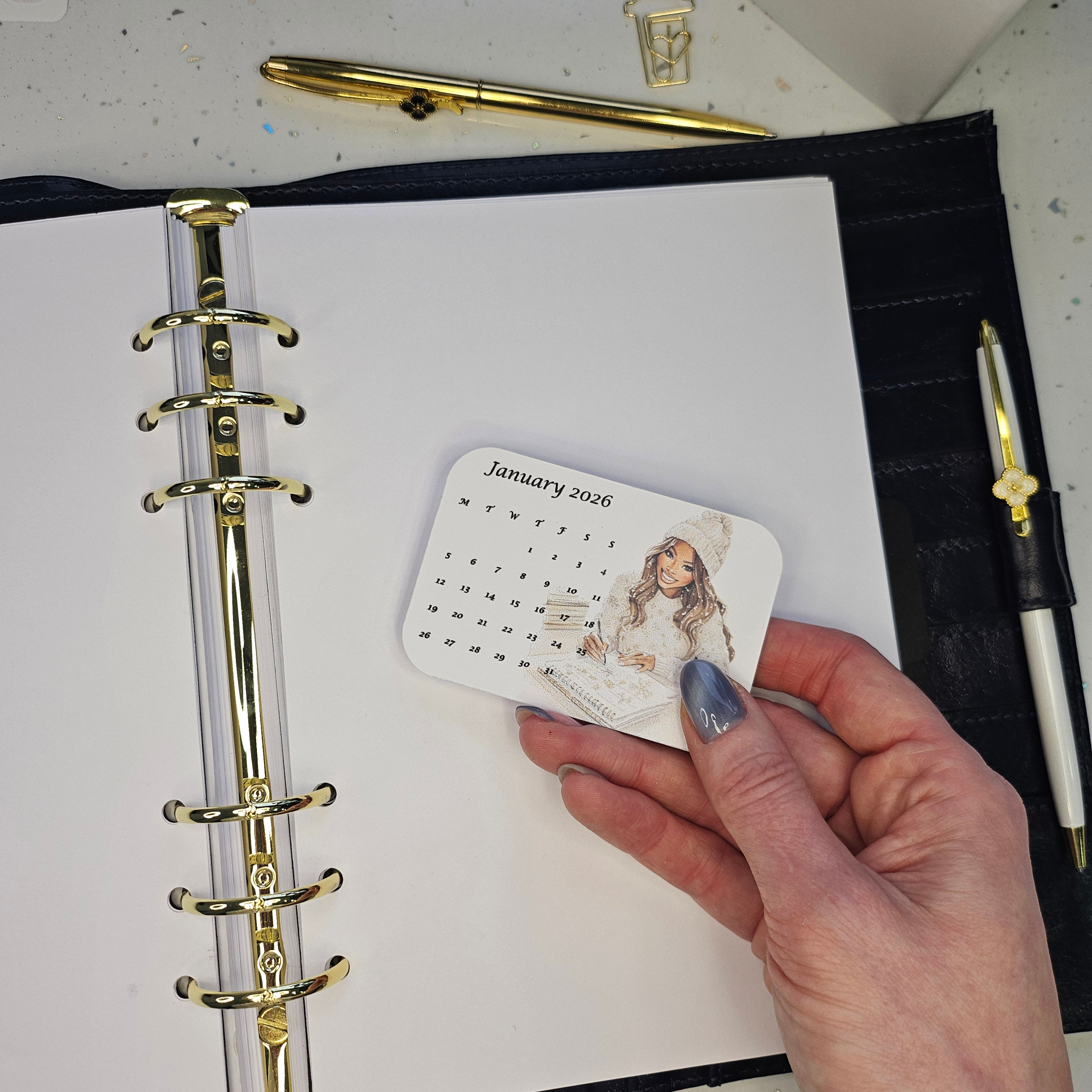 January 2026 / Winter Monthly Calendar Journaling Card