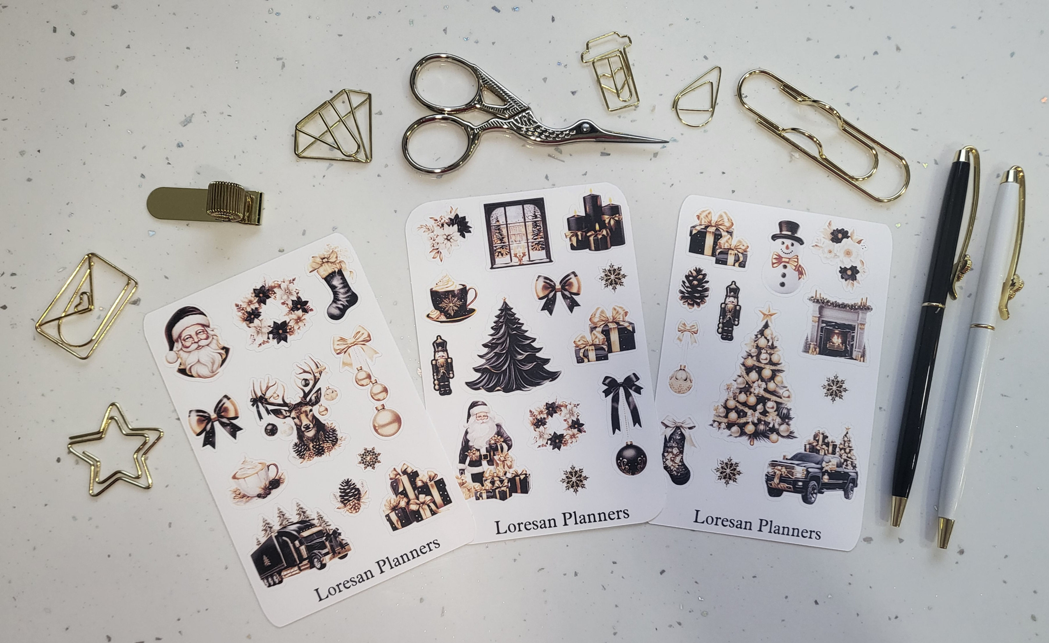 Black Christmas Stickers